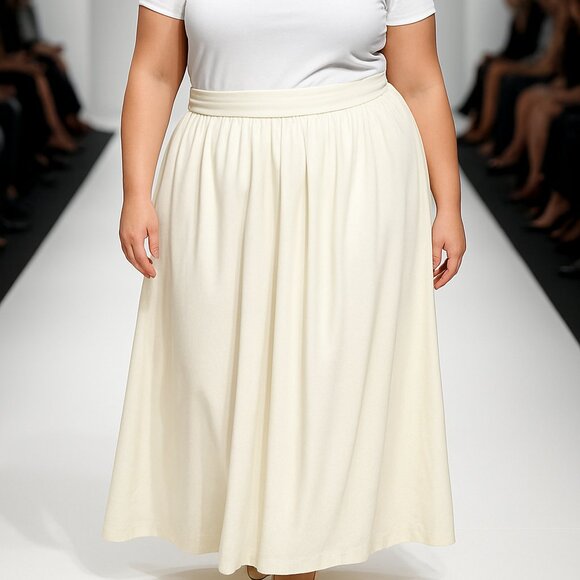 White Plus size maxi skirt - Picture 2 of 5